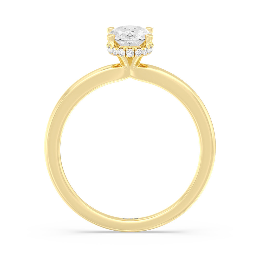 The Emily Engagement Ring with Oval Cut Diamond in 14KT Yellow Gold view 2

