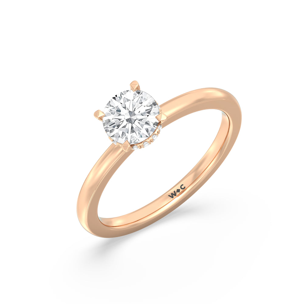 The Emily Engagement Ring with Round Cut Diamond in 14KT Rose Gold view 3
