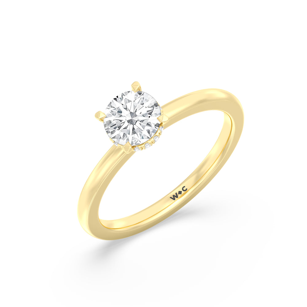The Emily Engagement Ring with Round Cut Diamond in 14KT Yellow Gold view 3
