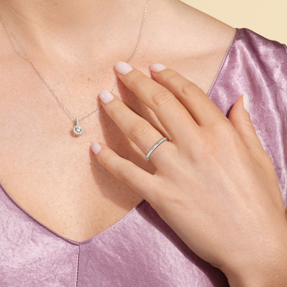 The Rowan Wedding Band with 18KT Rose Gold Cut Diamond in 14KT Rose Gold view 5
