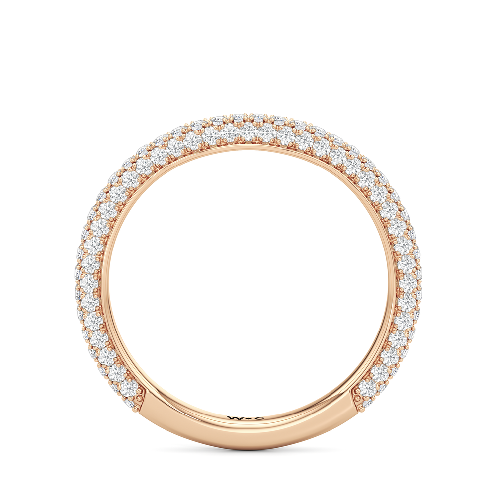 The Windsor Round Three Stone Diamond Wedding Band with 18KT Rose Gold Cut Diamond in 14KT Rose Gold view 5
