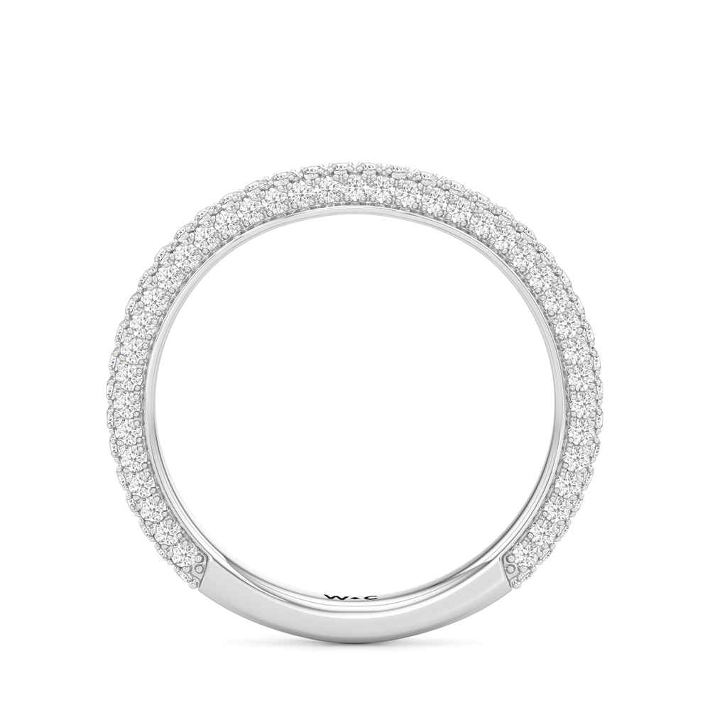 The Windsor Round Three Stone Diamond Wedding Band with Platinum Cut Diamond in 14KT Platinum view 5
