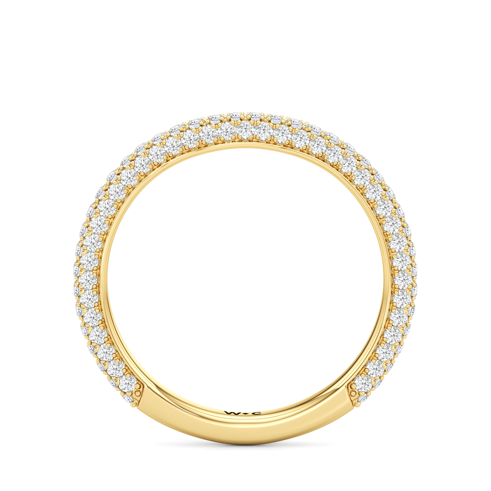 The Windsor Round Three Stone Diamond Wedding Band with 18KT Yellow Gold Cut Diamond in 14KT Yellow Gold view 5

