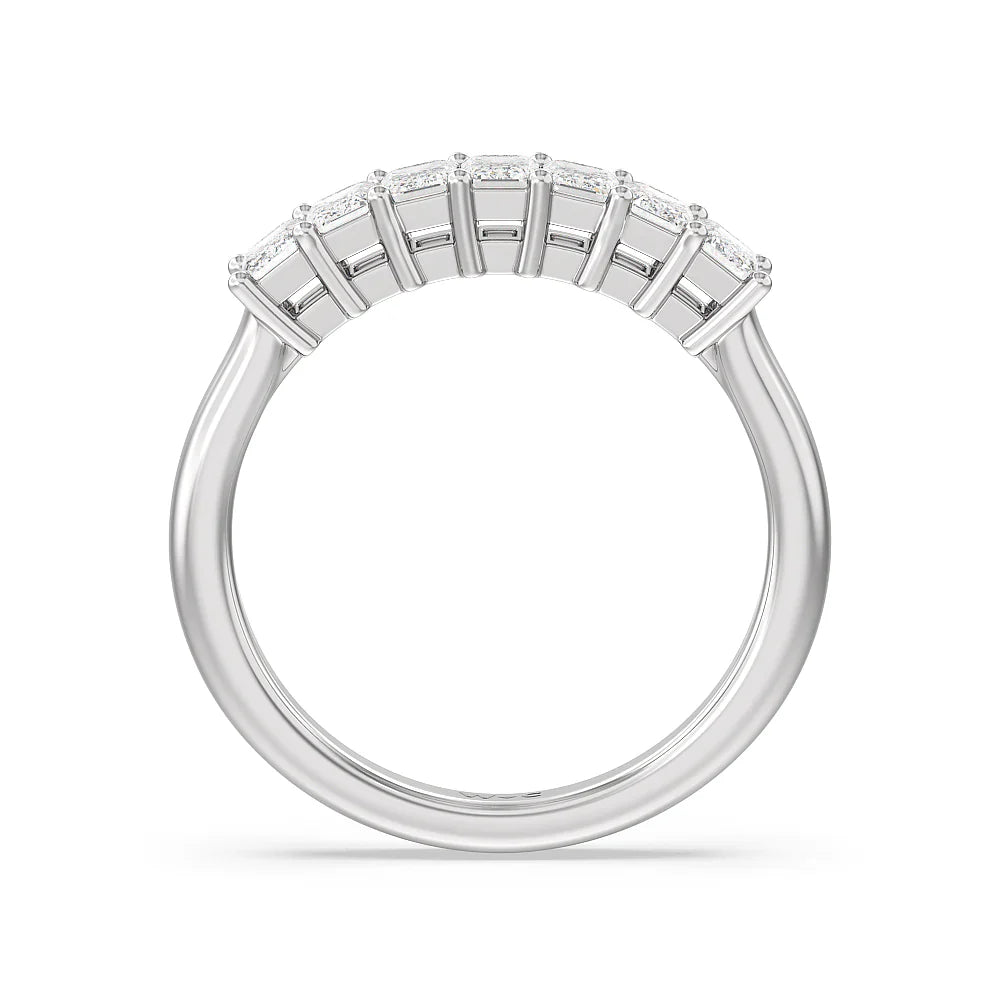 Seven Stone Emerald Cut Diamond Ring (E+ VS+) with Platinum / Lab / 1 Cut Diamond in 14KT Platinum / Lab / 1 view 2
