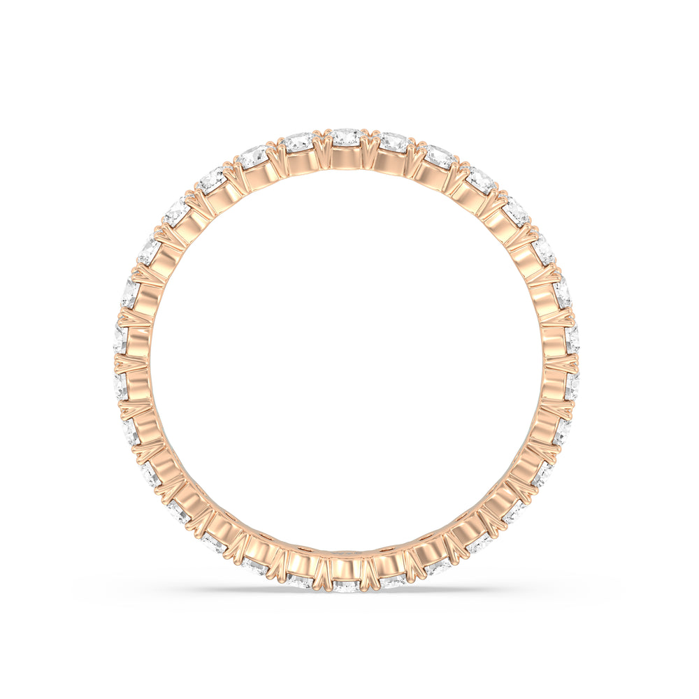 Classic Shared Prong Diamond Eternity Ring with 18KT Rose Gold / Lab / 1 Cut Diamond in 14KT Rose Gold / Lab / 1 view 2
