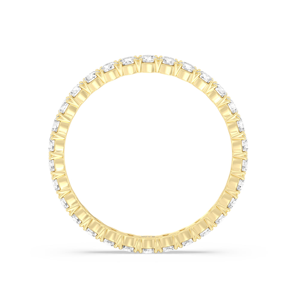 Classic Shared Prong Diamond Eternity Ring with 18KT Yellow Gold / Lab / 1 Cut Diamond in 14KT Yellow Gold / Lab / 1 view 2
