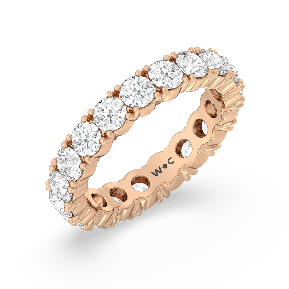Classic Shared Prong Diamond Eternity Ring with 18KT Rose Gold / Lab / 3 5/8 Cut Diamond in 14KT Rose Gold / Lab / 3 5/8 view 3
