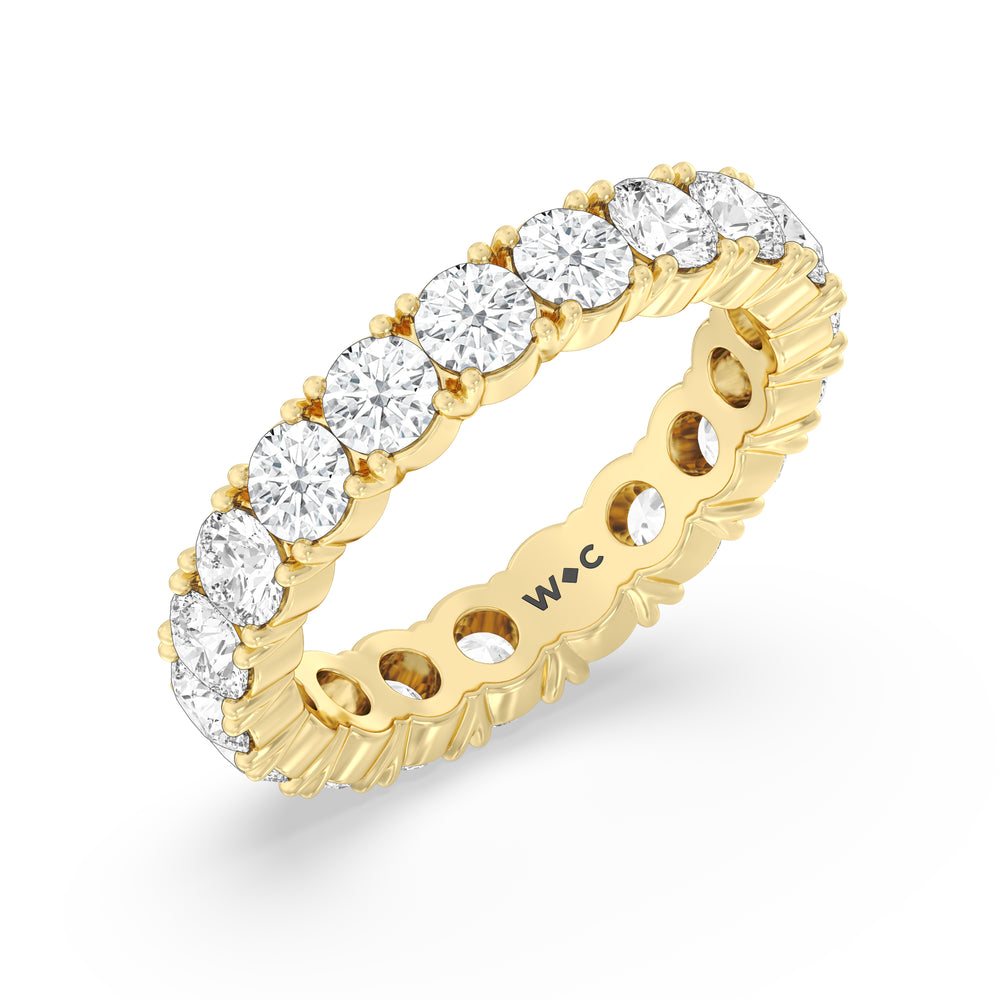 Classic Shared Prong Diamond Eternity Ring with 18KT Yellow Gold / Lab / 3 5/8 Cut Diamond in 14KT Yellow Gold / Lab / 3 5/8 view 2
