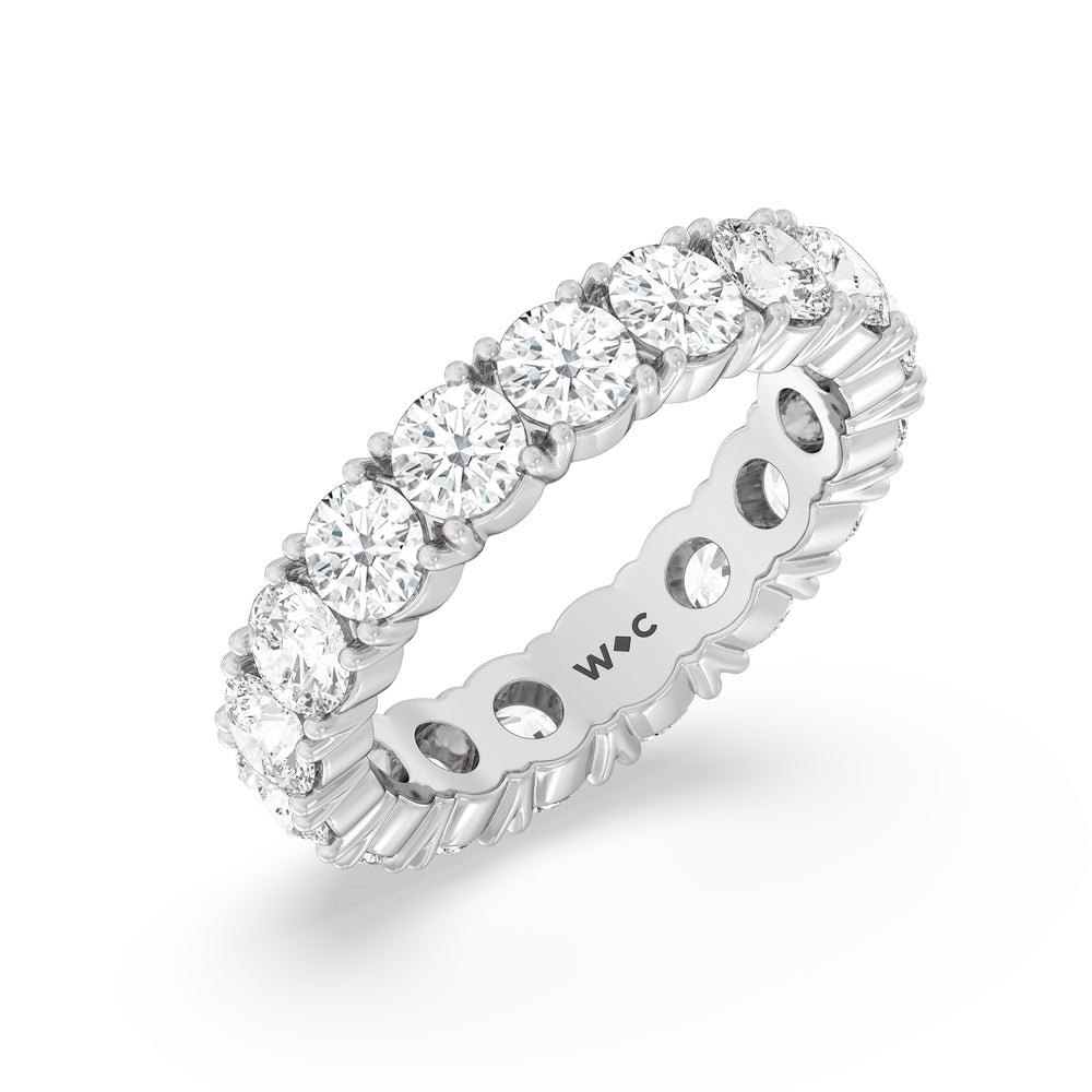 Classic Shared Prong Diamond Eternity Ring with Platinum / Lab / 4 1/4 Cut Diamond in 14KT Platinum / Lab / 4 1/4 view 3
