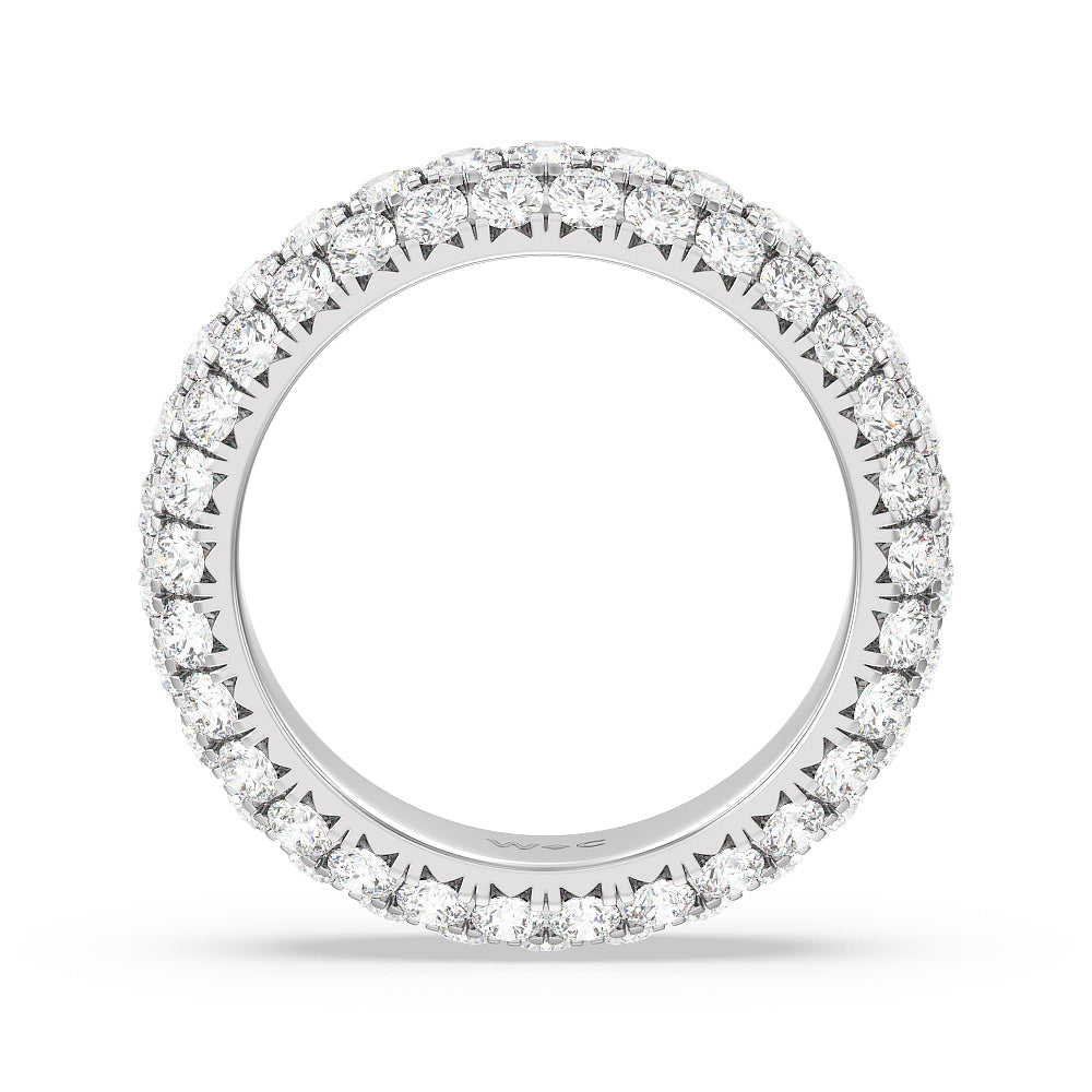 Pave Dome Eternity Ring with Platinum / Natural / 3 Cut Diamond in 14KT Platinum / Natural / 3 view 3
