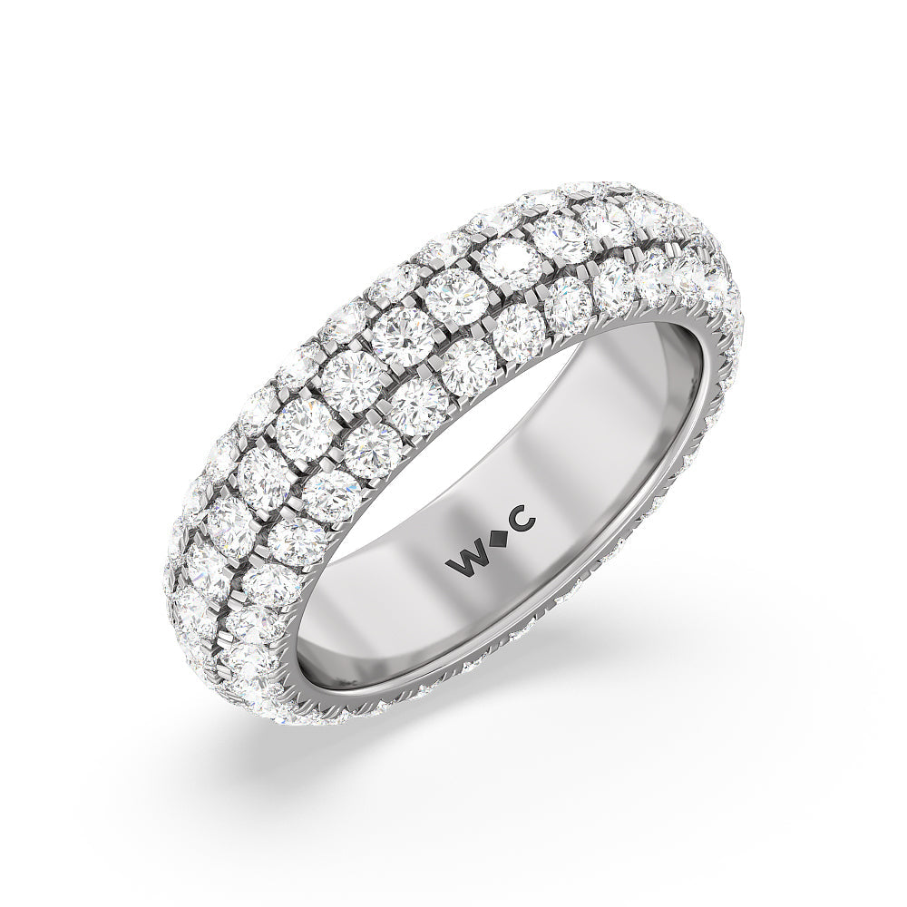 Pave Dome Eternity Ring with Platinum / Natural / 3 Cut Diamond in 14KT Platinum / Natural / 3 view 2
