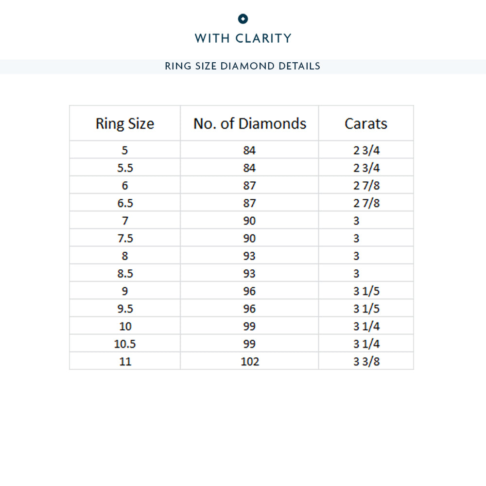 Pave Dome Eternity Ring with Platinum / Natural / 3 Cut Diamond in 14KT Platinum / Natural / 3 view 4

