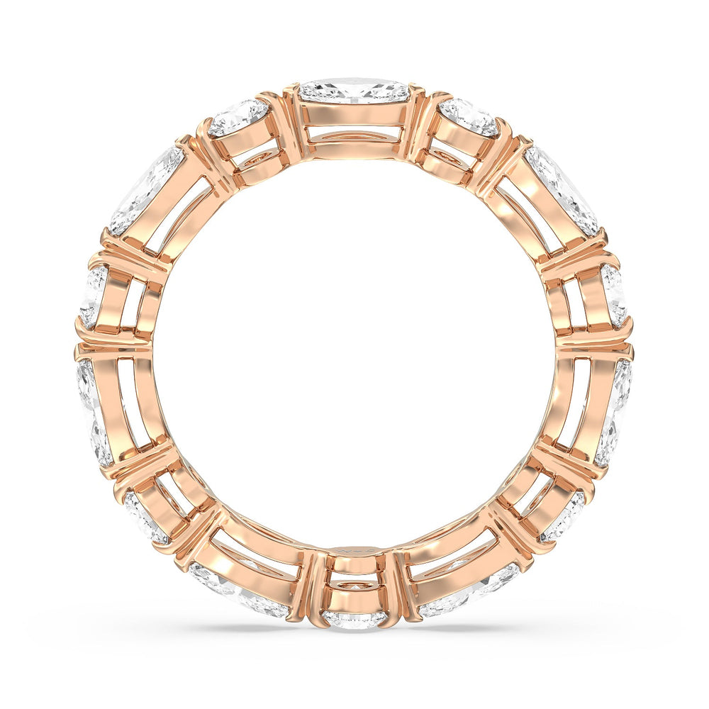 East-West Marquise and Round Eternity Ring with 18KT Rose Gold / Natural / 2 1/5 Cut Diamond in 14KT Rose Gold / Natural / 2 1/5 view 3
