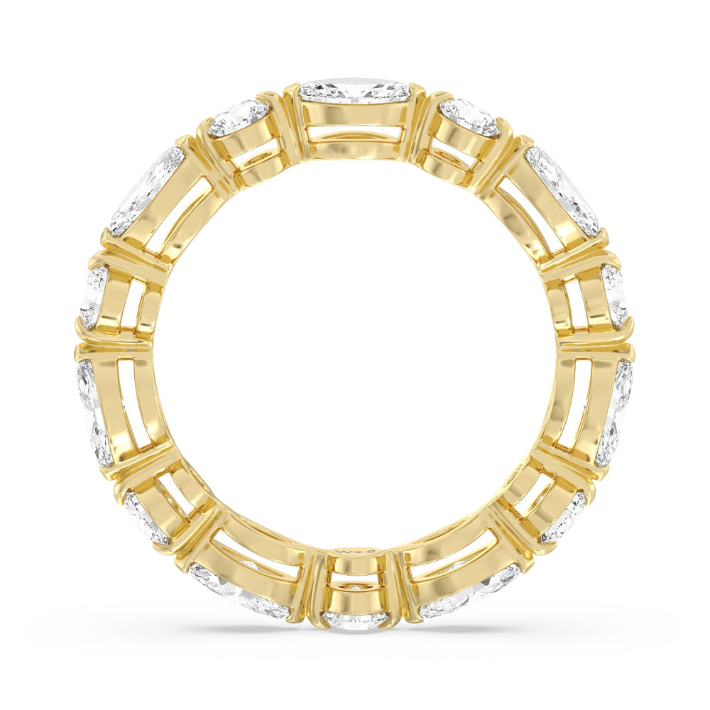 East-West Marquise and Round Eternity Ring with 18KT Yellow Gold / Natural / 2 1/5 Cut Diamond in 14KT Yellow Gold / Natural / 2 1/5 view 3
