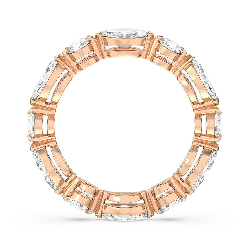 East-West Marquise and Round Eternity Ring with 18KT Rose Gold / Natural / 2 7/8 Cut Diamond in 14KT Rose Gold / Natural / 2 7/8 view 3
