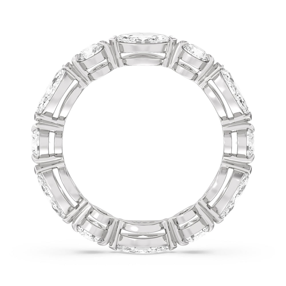 East-West Marquise and Round Eternity Ring with Platinum / Natural / 2 7/8 Cut Diamond in 14KT Platinum / Natural / 2 7/8 view 3
