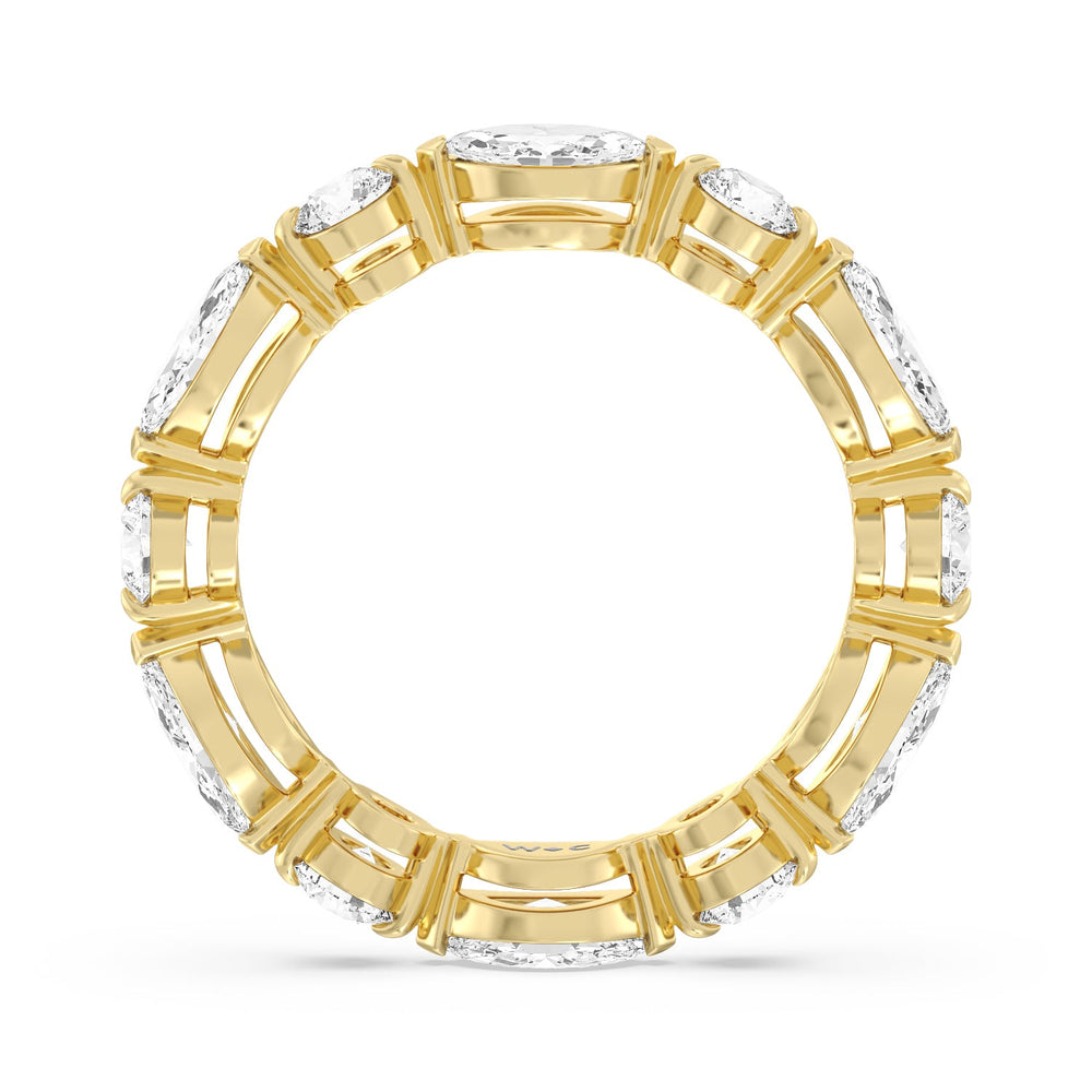 East-West Marquise and Round Eternity Ring with 18KT Yellow Gold / Natural / 2 7/8 Cut Diamond in 14KT Yellow Gold / Natural / 2 7/8 view 3

