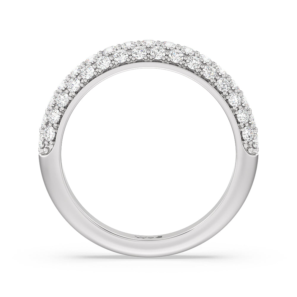 Pave Dome Anniversary Band with Platinum / Natural / 7/8 Cut Diamond in 14KT Platinum / Natural / 7/8 view 2
