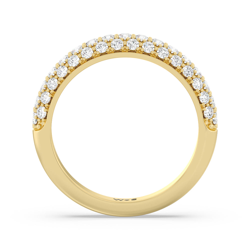 Pave Dome Anniversary Band with 18KT Yellow Gold / Natural / 7/8 Cut Diamond in 14KT Yellow Gold / Natural / 7/8 view 2
