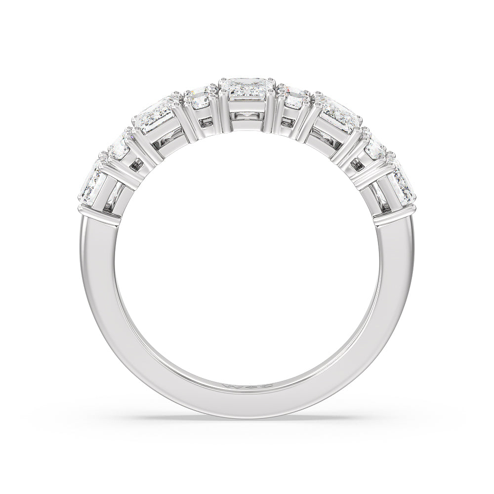 Emerald Station Anniversary Ring with Platinum / Natural / 2 Cut Diamond in 14KT Platinum / Natural / 2 view 2
