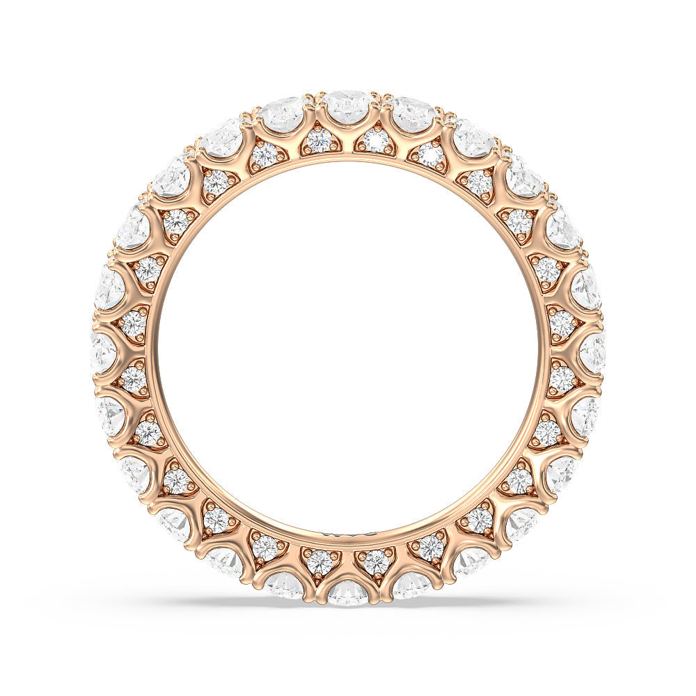 Oval Split Prong Studded Eternity Ring with 18KT Rose Gold / Natural / 3 1/8 Cut Diamond in 14KT Rose Gold / Natural / 3 1/8 view 2
