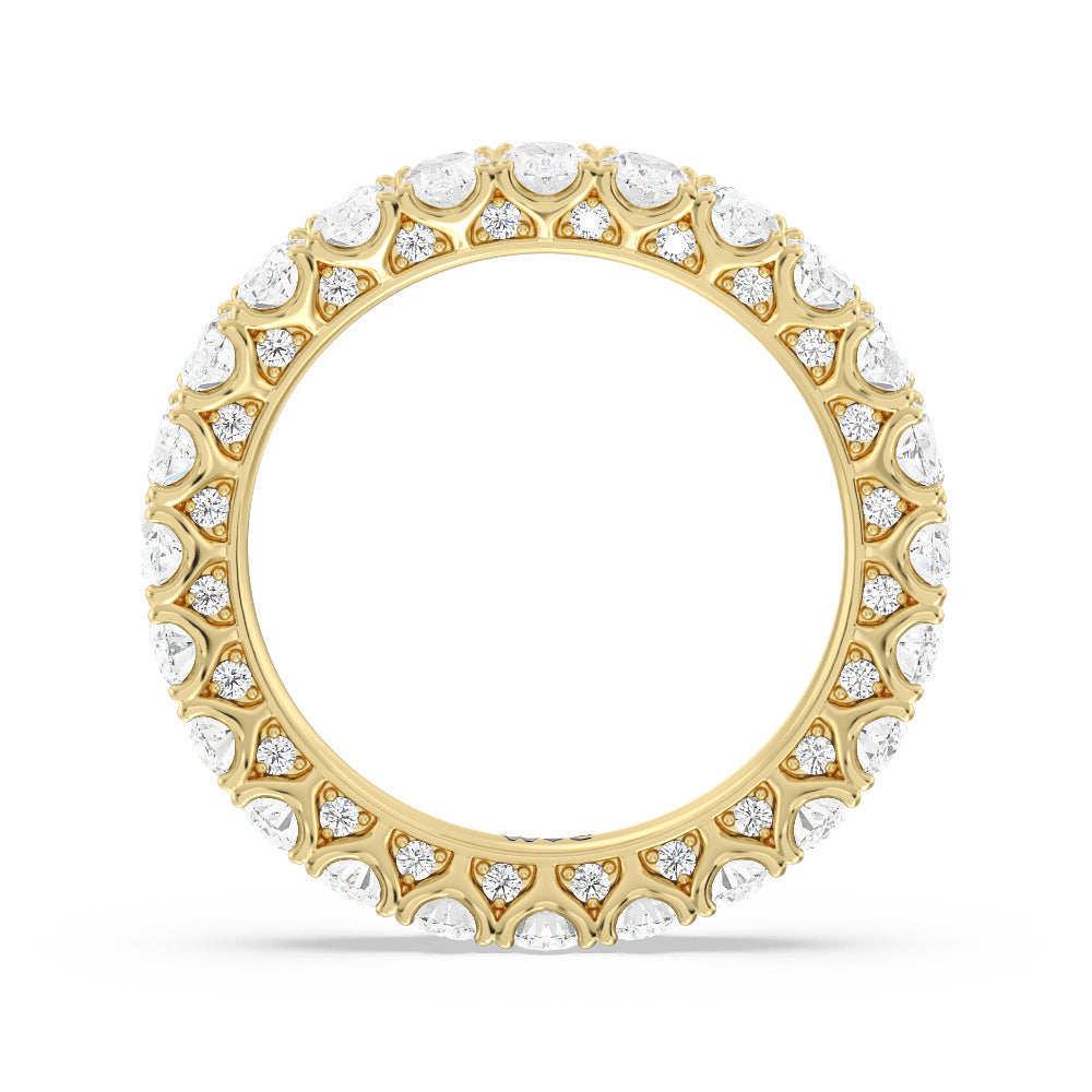 Oval Split Prong Studded Eternity Ring with 18KT Yellow Gold / Natural / 3 1/8 Cut Diamond in 14KT Yellow Gold / Natural / 3 1/8 view 2
