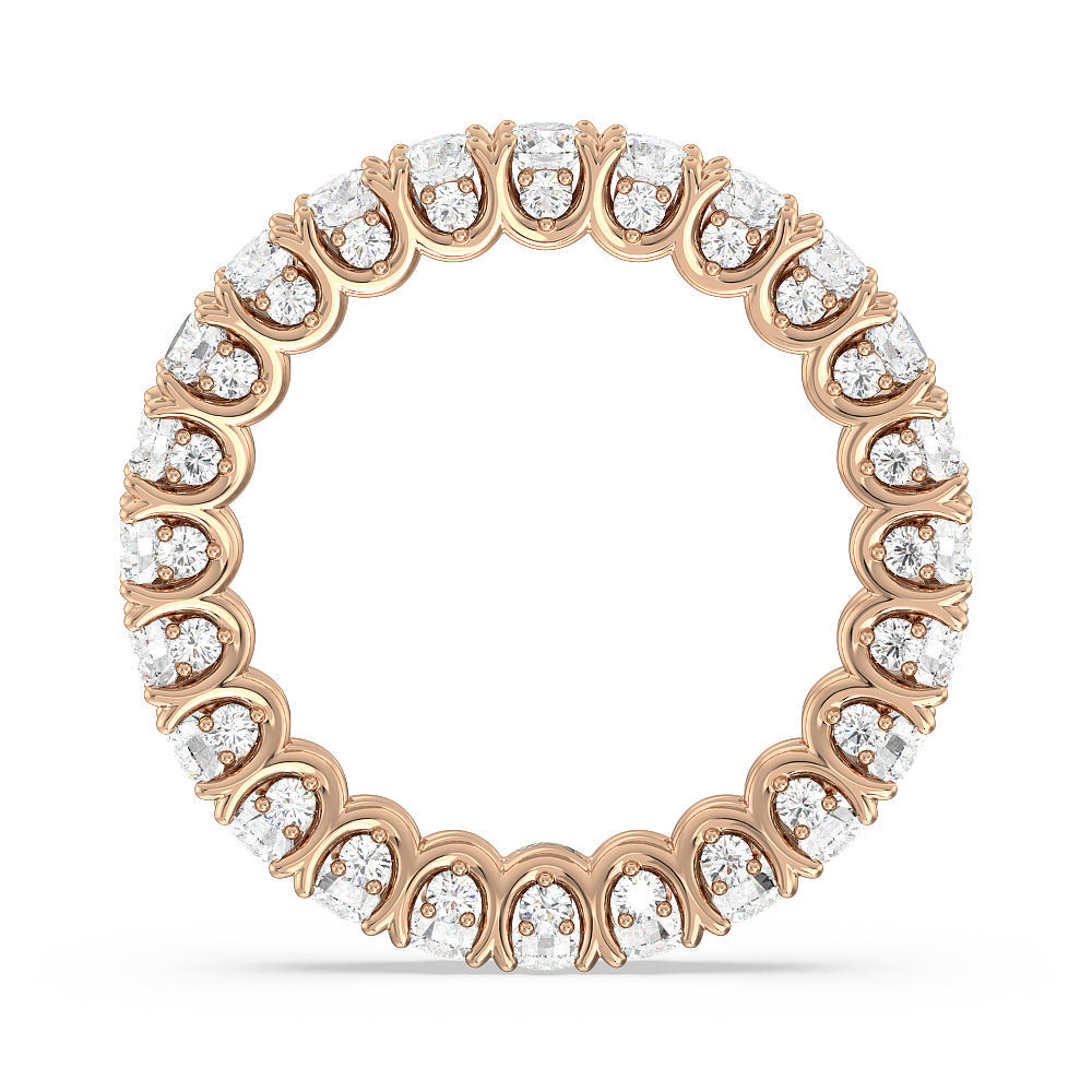 Split Prong Basket Eternity Ring with 18KT Rose Gold / Natural / 3 1/4 Cut Diamond in 14KT Rose Gold / Natural / 3 1/4 view 2
