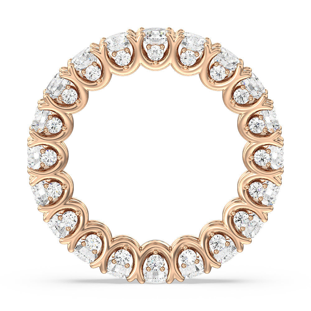 Split Prong Basket Eternity Ring with 18KT Rose Gold / Natural / 4 3/8 Cut Diamond in 14KT Rose Gold / Natural / 4 3/8 view 2
