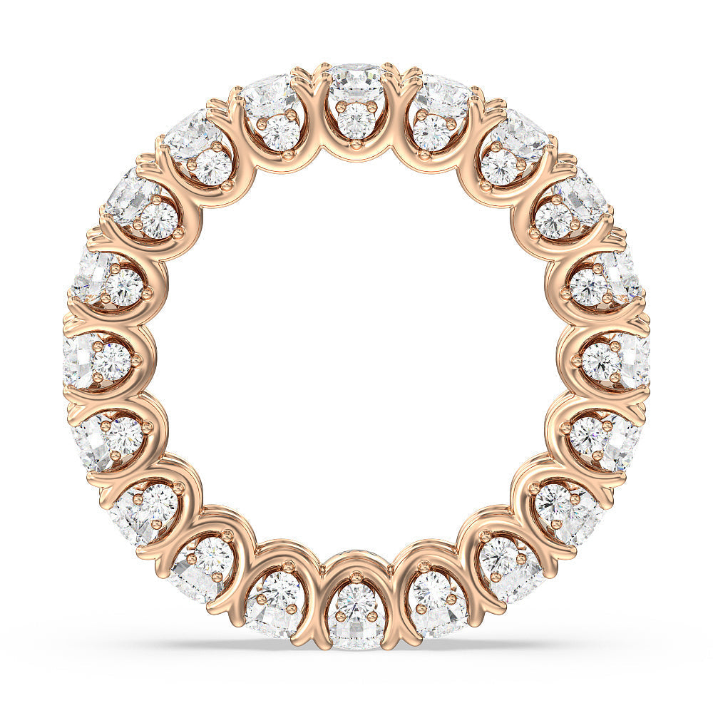Split Prong Basket Eternity Ring with 14KT Rose Gold / Lab / 4 3/8 Cut Diamond in 14KT Rose Gold / Lab / 4 3/8 view 2
