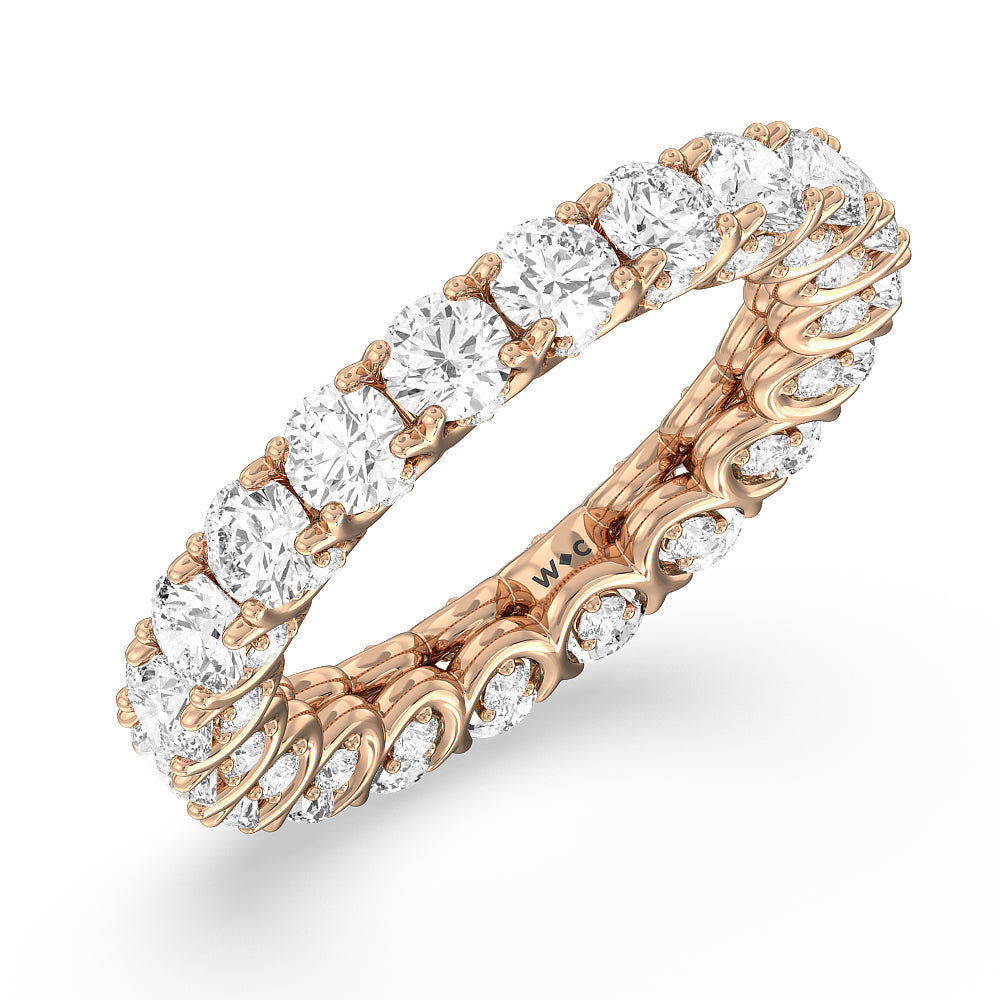 Split Prong Basket Eternity Ring with 18KT Rose Gold / Natural / 4 3/8 Cut Diamond in 14KT Rose Gold / Natural / 4 3/8 view 3
