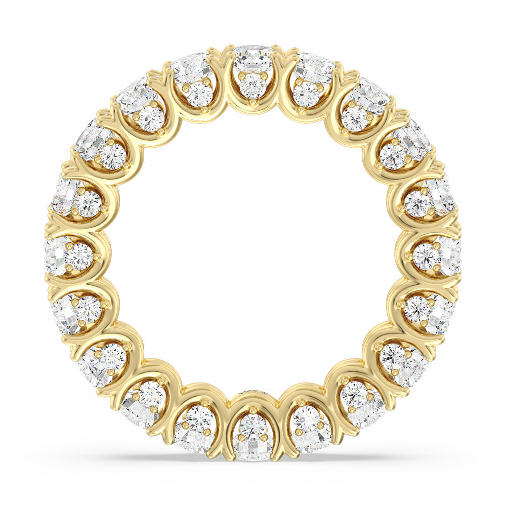 Split Prong Basket Eternity Ring with 18KT Yellow Gold / Natural / 4 3/8 Cut Diamond in 14KT Yellow Gold / Natural / 4 3/8 view 2
