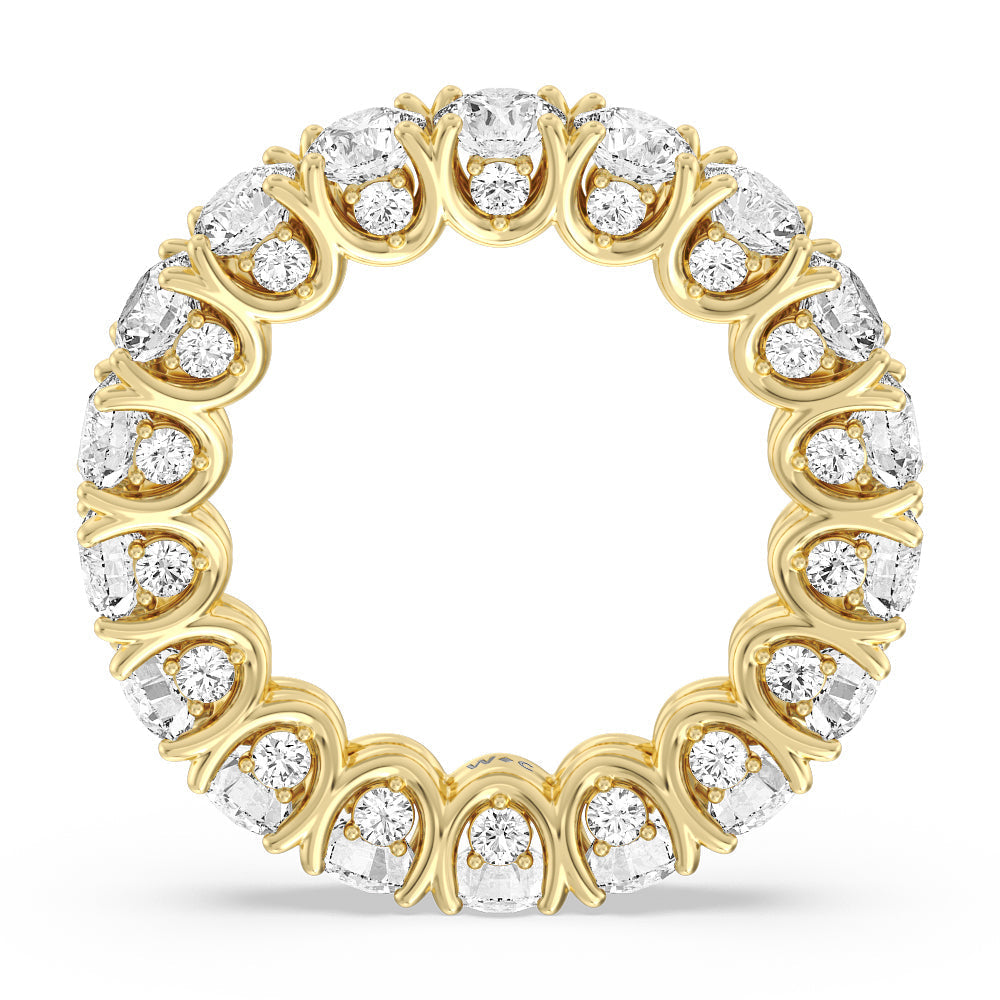 Split Prong Basket Eternity Ring with 18KT Yellow Gold / Natural / 7 Cut Diamond in 14KT Yellow Gold / Natural / 7 view 2
