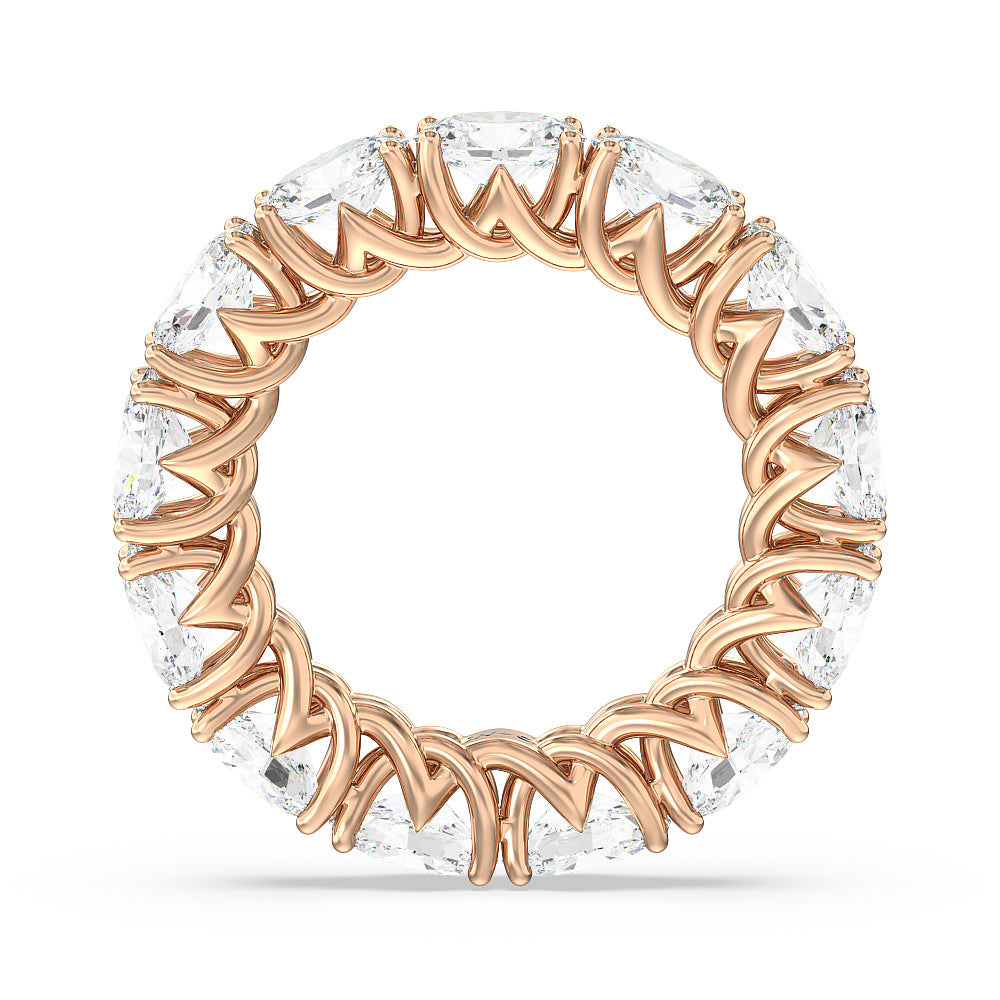 East-West Oval Trellis Eternity Ring with 18KT Rose Gold / Natural / 6 1/2 Cut Diamond in 14KT Rose Gold / Natural / 6 1/2 view 2

