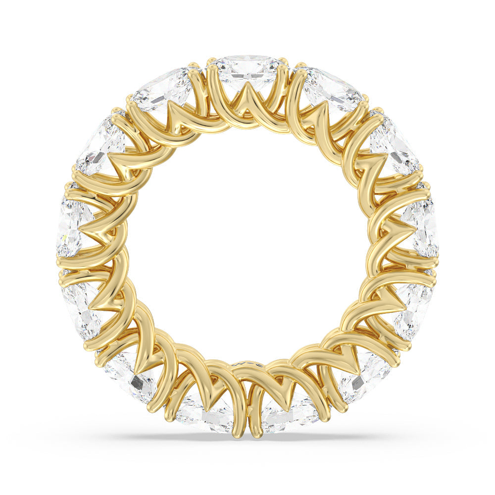 East-West Oval Trellis Eternity Ring with 18KT Yellow Gold / Natural / 6 1/2 Cut Diamond in 14KT Yellow Gold / Natural / 6 1/2 view 2

