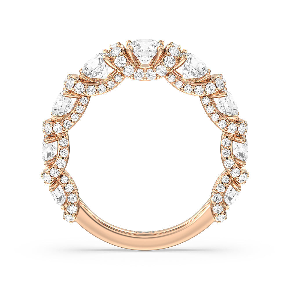 The Crown Anniversary Ring (F/G SI+) with 18KT Rose Gold / Natural / 2 1/2 Cut Diamond in 14KT Rose Gold / Natural / 2 1/2 view 5
