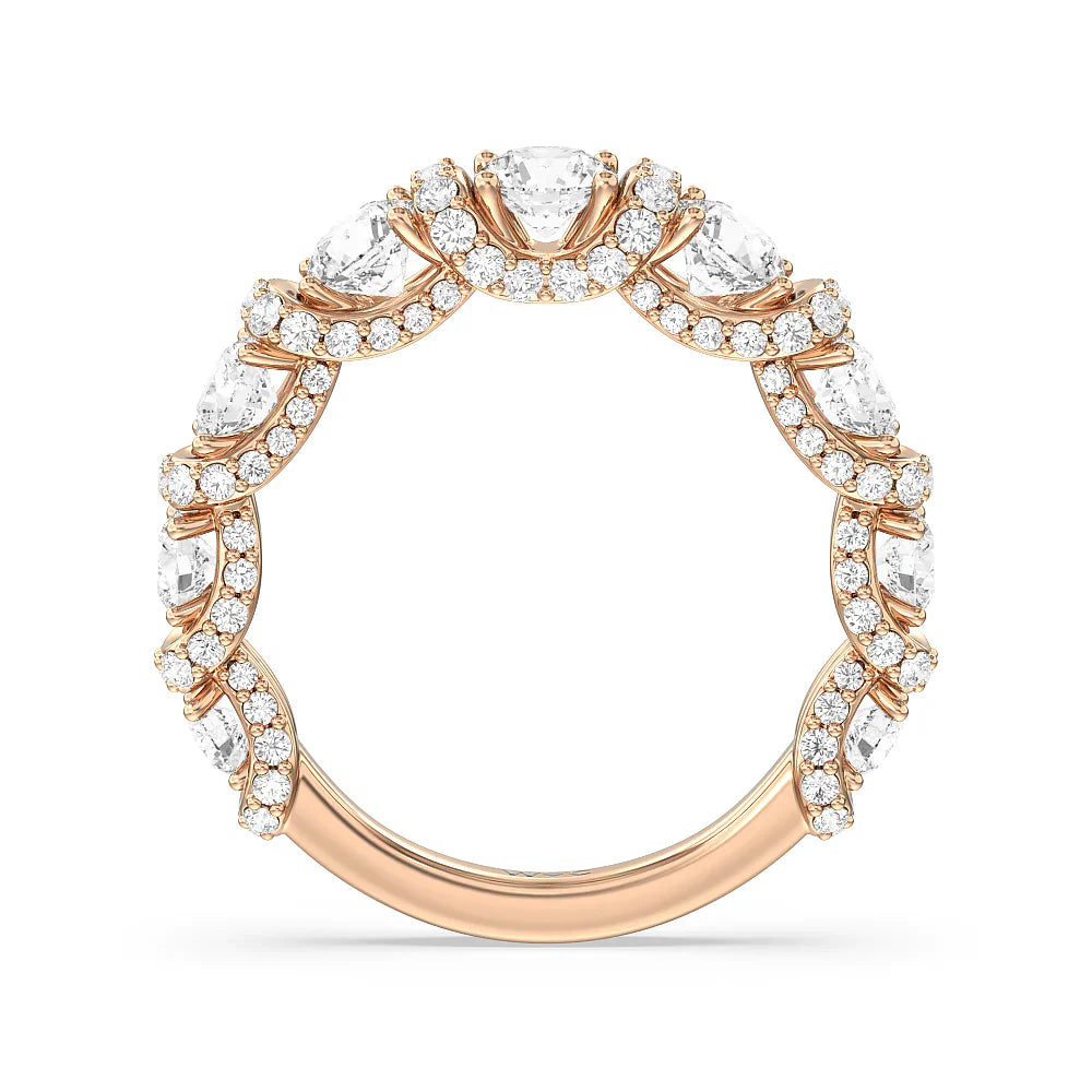 The Fulton Anniversary Ring (E+ VS+) with 18KT Rose Gold / Lab / 2 1/2 Cut Diamond in 14KT Rose Gold / Lab / 2 1/2 view 5

