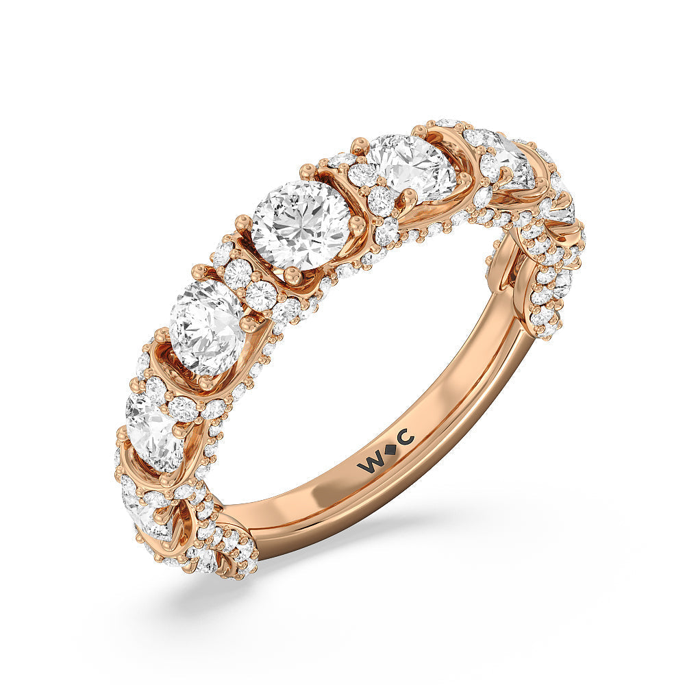The Crown Anniversary Ring (F/G SI+) with 18KT Rose Gold / Natural / 2 1/2 Cut Diamond in 14KT Rose Gold / Natural / 2 1/2 view 6
