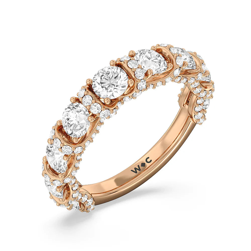 The Fulton Anniversary Ring (E+ VS+) with 18KT Rose Gold / Lab / 2 1/2 Cut Diamond in 14KT Rose Gold / Lab / 2 1/2 view 6
