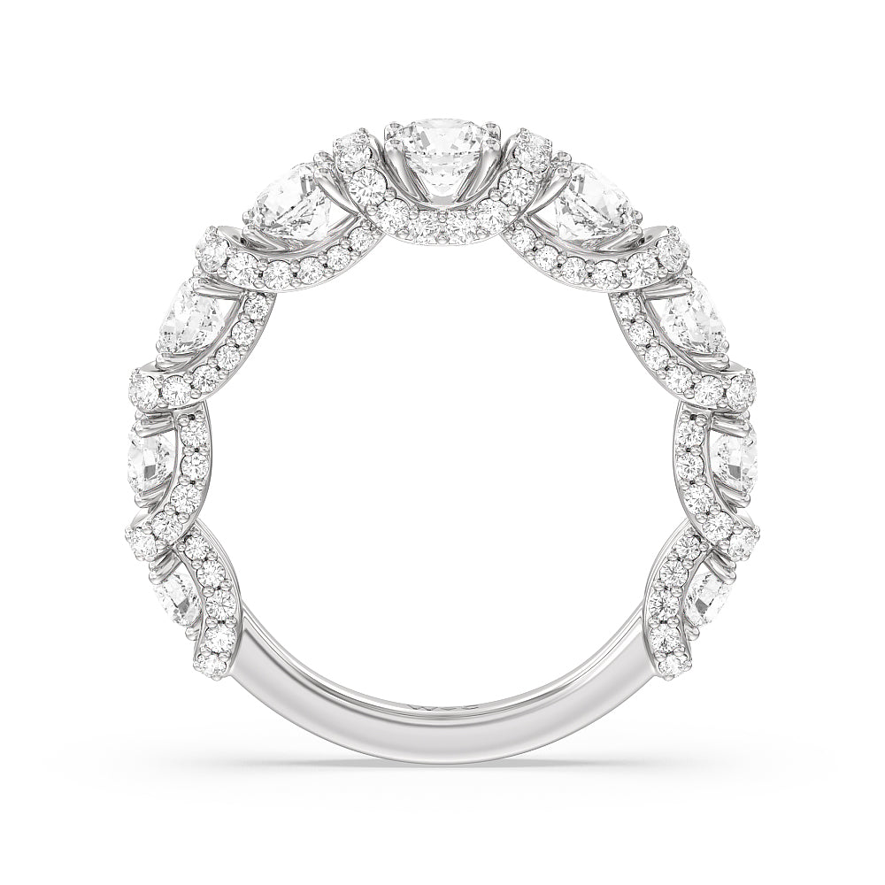 The Crown Anniversary Ring (F/G SI+) with Platinum / Natural / 2 1/2 Cut Diamond in 14KT Platinum / Natural / 2 1/2 view 5
