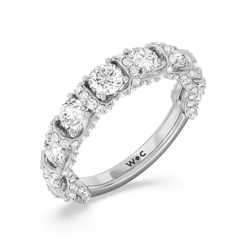 The Fulton Anniversary Ring (E+ VS+) with Platinum / Lab / 2 1/2 Cut Diamond in 14KT Platinum / Lab / 2 1/2 view 6

