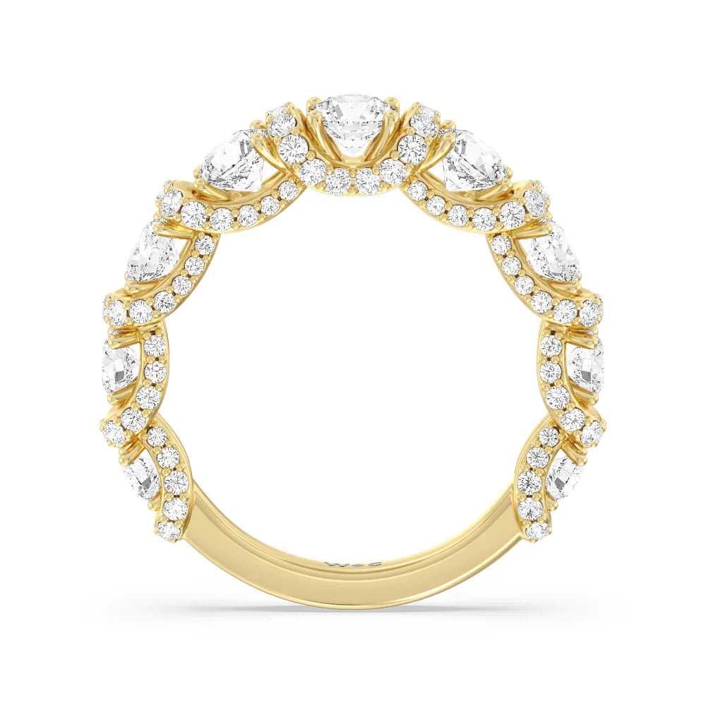 The Fulton Anniversary Ring (E+ VS+) with 18KT Yellow Gold / Lab / 2 1/2 Cut Diamond in 14KT Yellow Gold / Lab / 2 1/2 view 5
