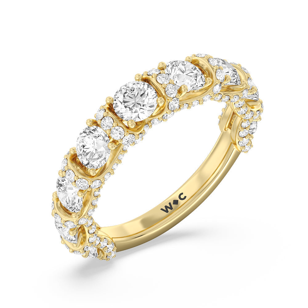 The Crown Anniversary Ring (F/G SI+) with 18KT Yellow Gold / Natural / 2 1/2 Cut Diamond in 14KT Yellow Gold / Natural / 2 1/2 view 6
