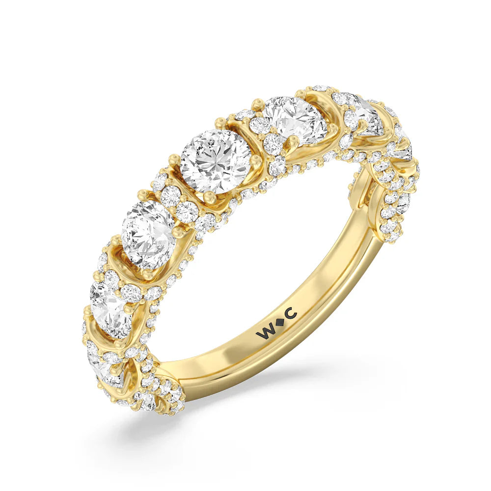 The Fulton Anniversary Ring (E+ VS+) with 18KT Yellow Gold / Lab / 2 1/2 Cut Diamond in 14KT Yellow Gold / Lab / 2 1/2 view 6
