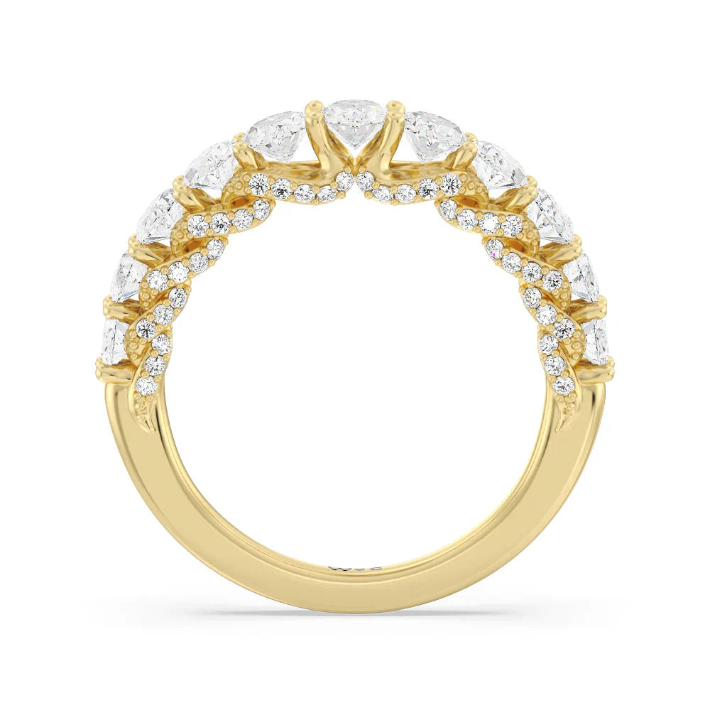 The Regal Anniversary Ring (E+ VS+) with 18KT Yellow Gold / Lab / 2 5/8 Cut Diamond in 14KT Yellow Gold / Lab / 2 5/8 view 2
