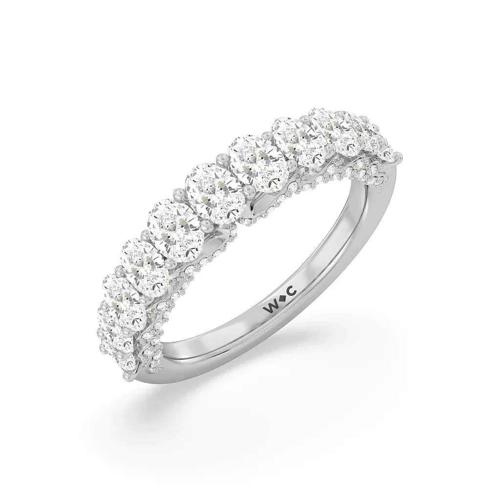 The Regal Anniversary Ring (E+ VS+) with Platinum / Lab / 2 5/8 Cut Diamond in 14KT Platinum / Lab / 2 5/8 view 3
