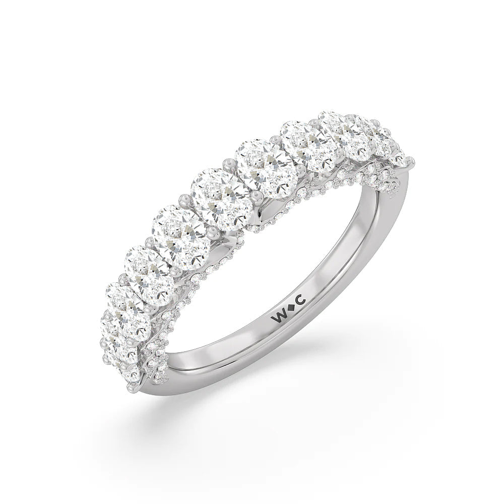 The Regal Anniversary Ring with Platinum / Natural / 2 5/8 Cut Diamond in 14KT Platinum / Natural / 2 5/8 view 3

