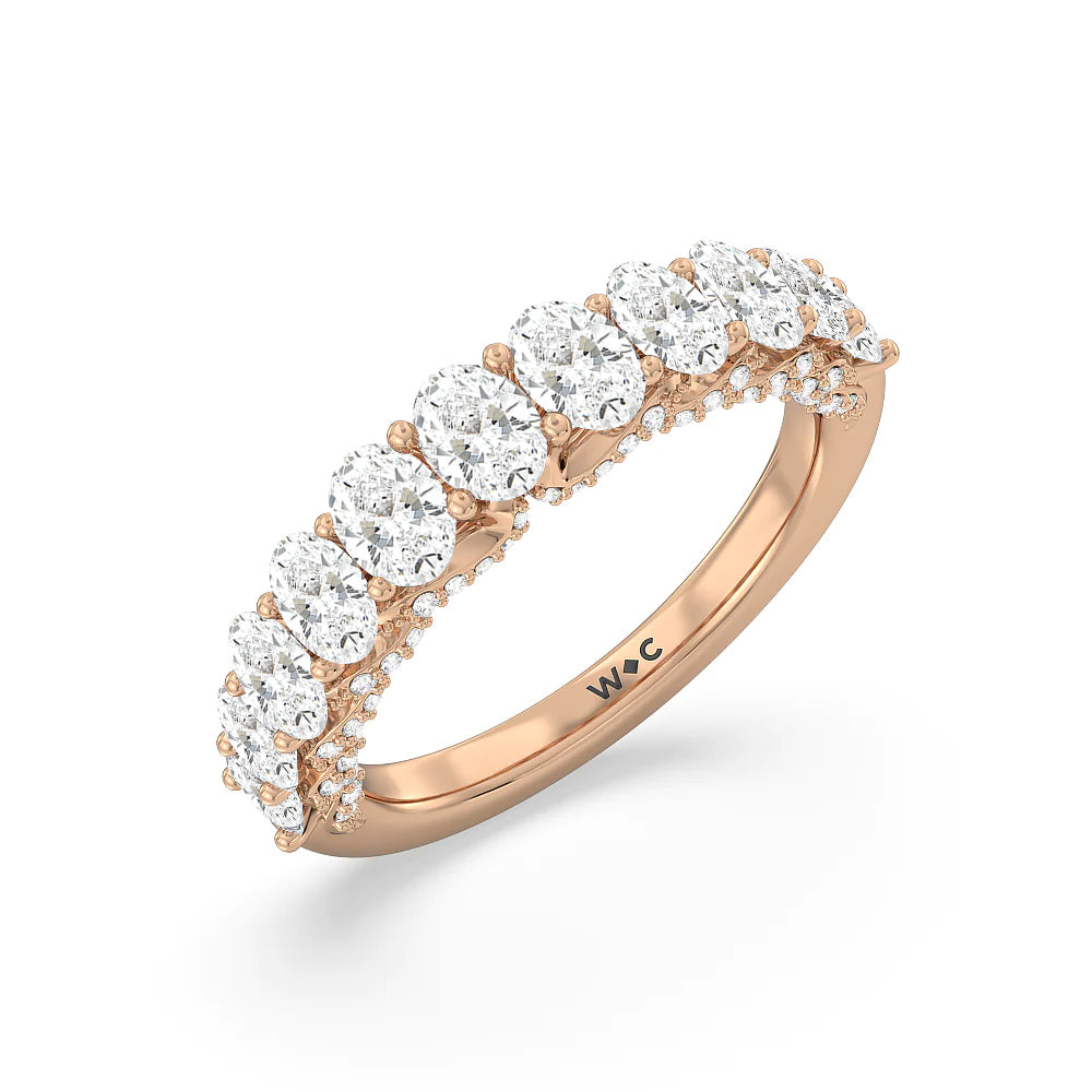 The Regal Anniversary Ring with 18KT Rose Gold / Natural / 2 5/8 Cut Diamond in 14KT Rose Gold / Natural / 2 5/8 view 3
