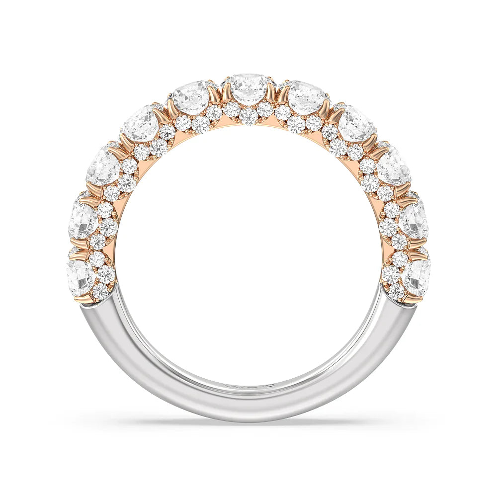 The Philharmonic Anniversary Ring (E+ VS+) with 18KT White & Rose Gold / Lab / 2 1/2 Cut Diamond in 14KT White & Rose Gold / Lab / 2 1/2 view 2
