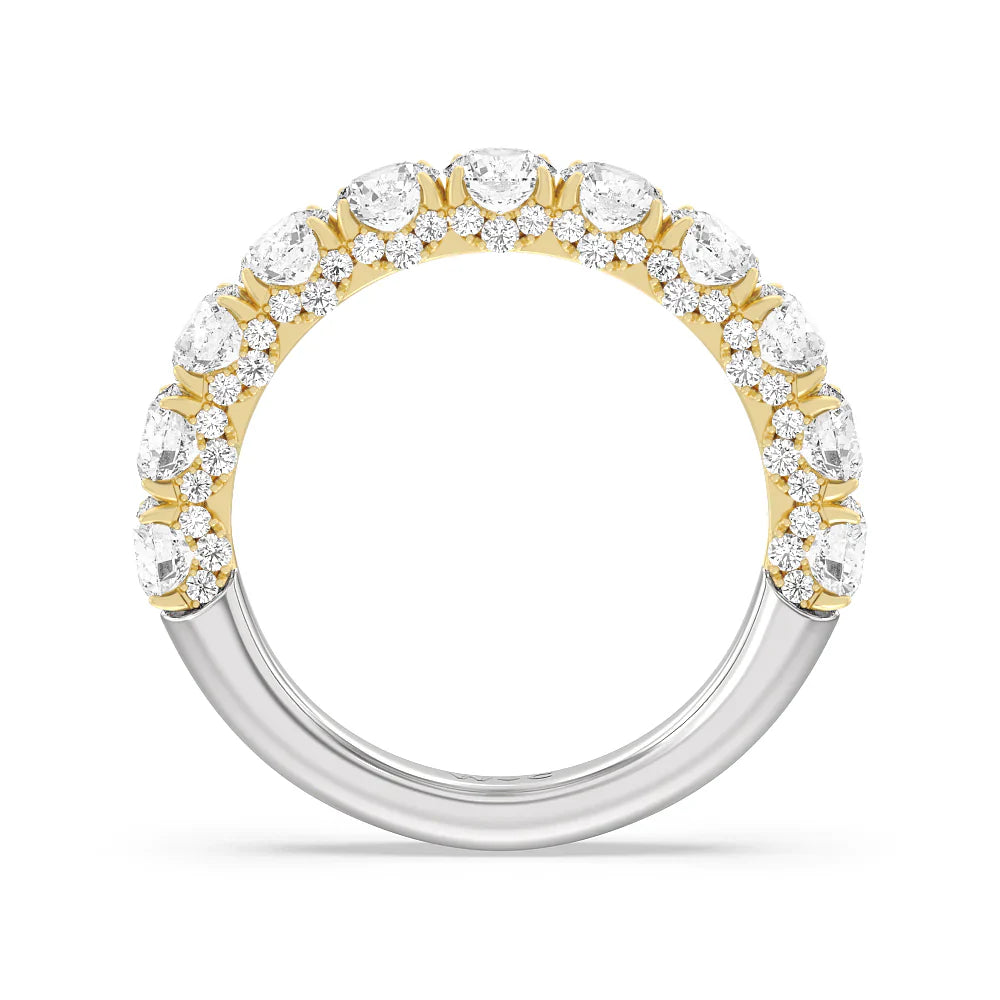 The Philharmonic Anniversary Ring (E+ VS+) with 18KT White & Yellow Gold / Lab / 2 1/2 Cut Diamond in 14KT White & Yellow Gold / Lab / 2 1/2 view 2
