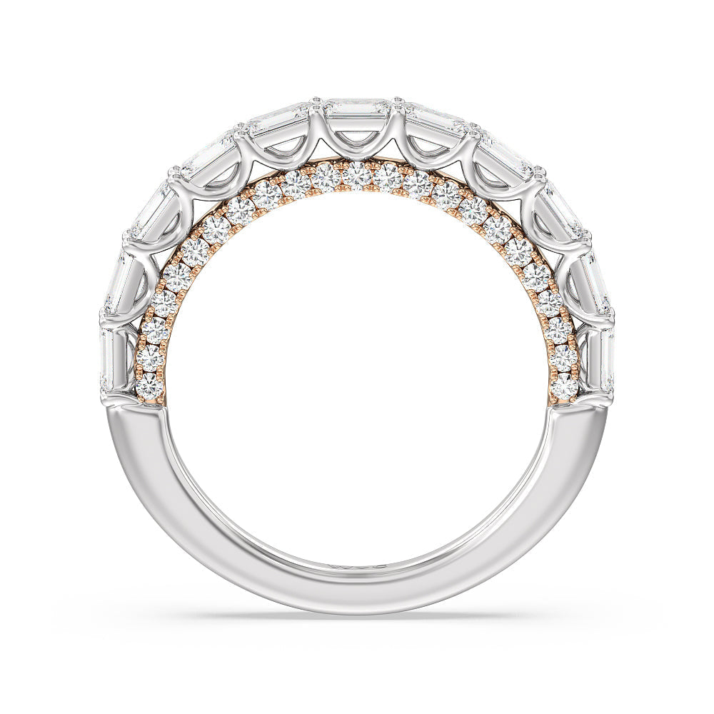 The Radio City Anniversary Ring with 18KT White & Rose Gold / Natural / 2 1/5 Cut Diamond in 14KT White & Rose Gold / Natural / 2 1/5 view 2
